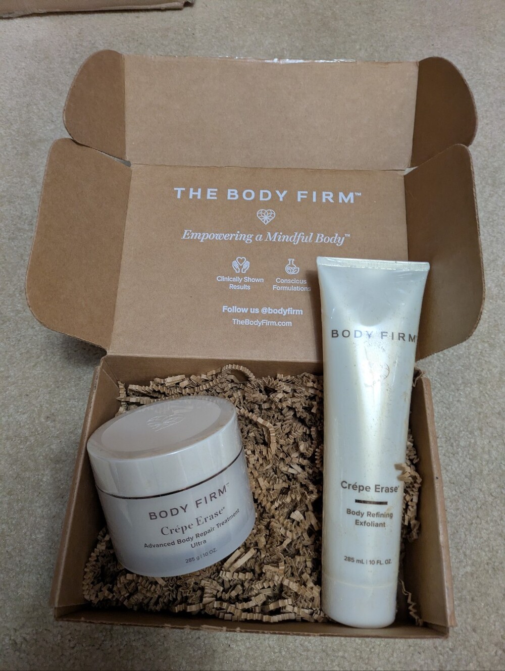 NWT Body Firm Crepe Erase Treatment & Exfoliant.  10 Ounce Containers.